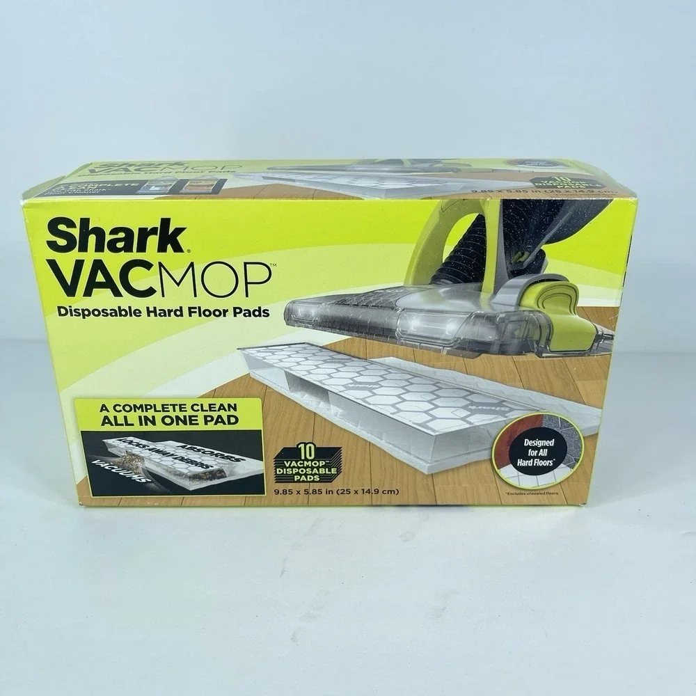 Shark Disposable Hard Floor VacMop Vacuum Mop Pad Refills 10 Count VMP10 Sealed